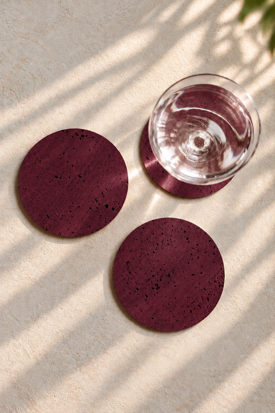 Set of 6 Cork Glass Coasters