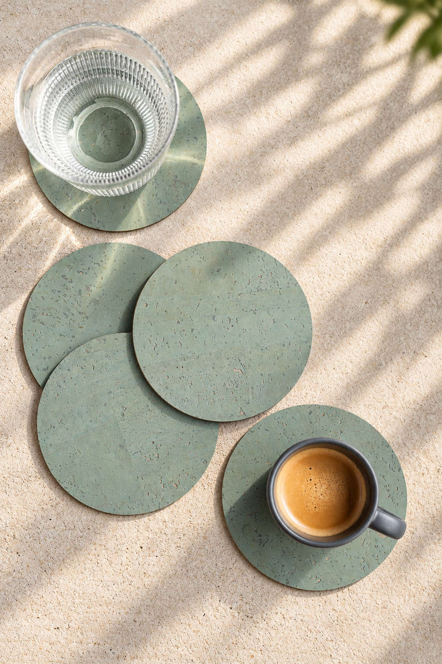 Set of 6 Cork Glass Coasters