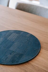 clarissakork_table_runner_bold_round_place_cover_table_decoration_slip_handmade_low_maintenance_cork_sustainable