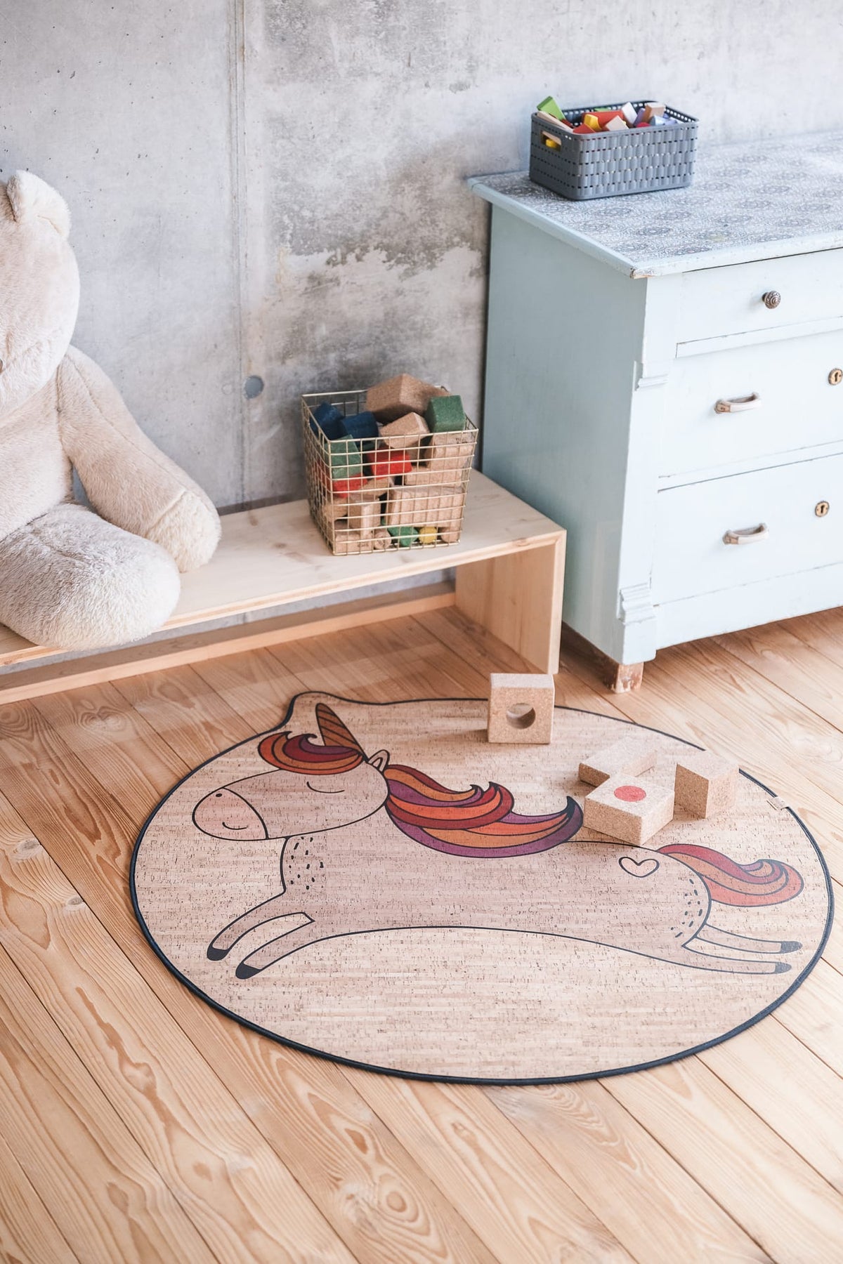 Kork Kinderteppich Einhorn Ida