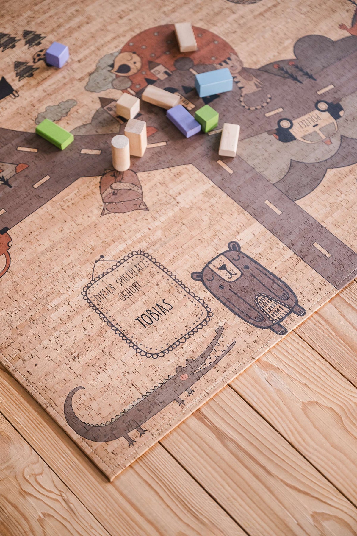Cork Children's Rug Crazy Roadtrip