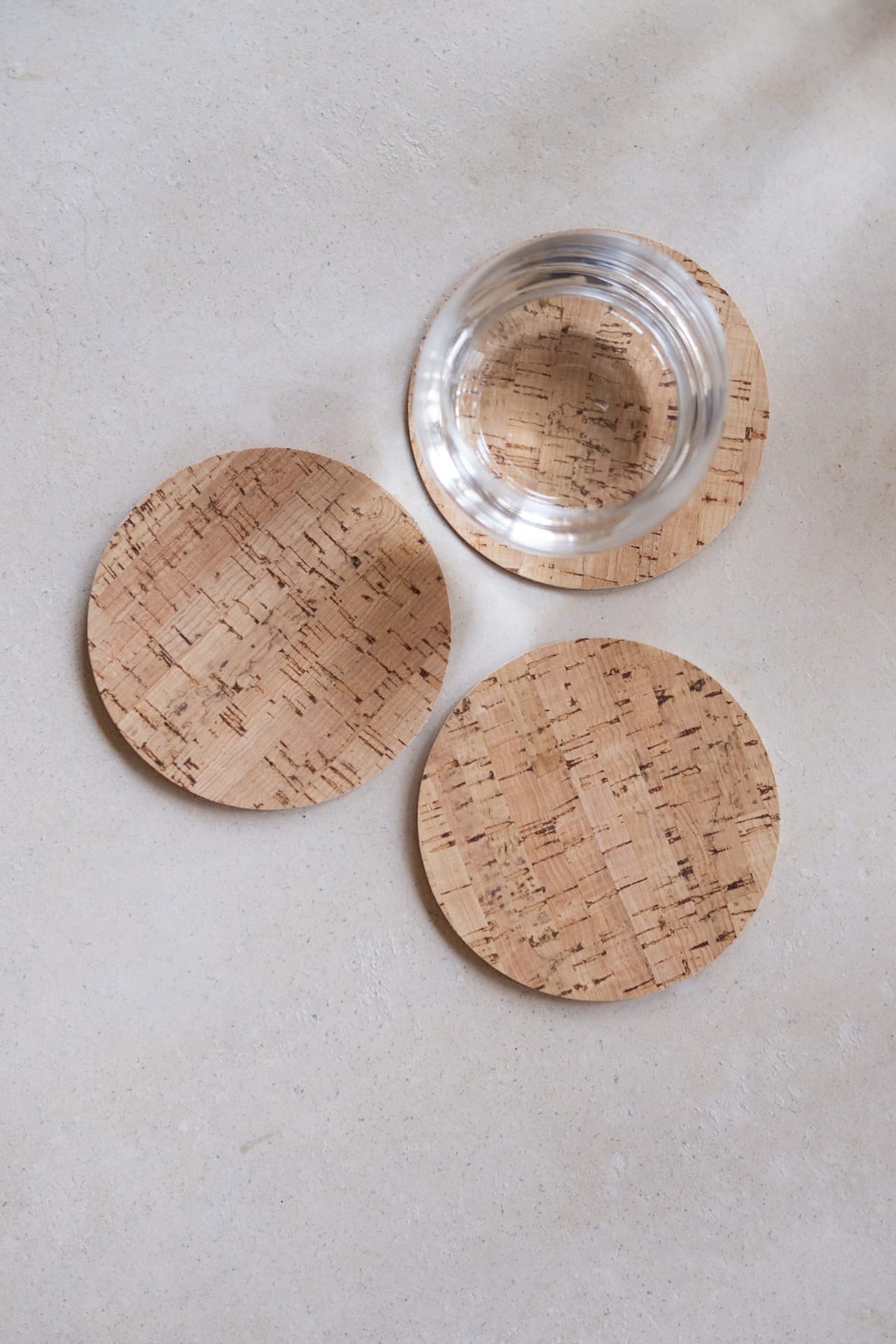 Set of 6 Cork Glass Coasters