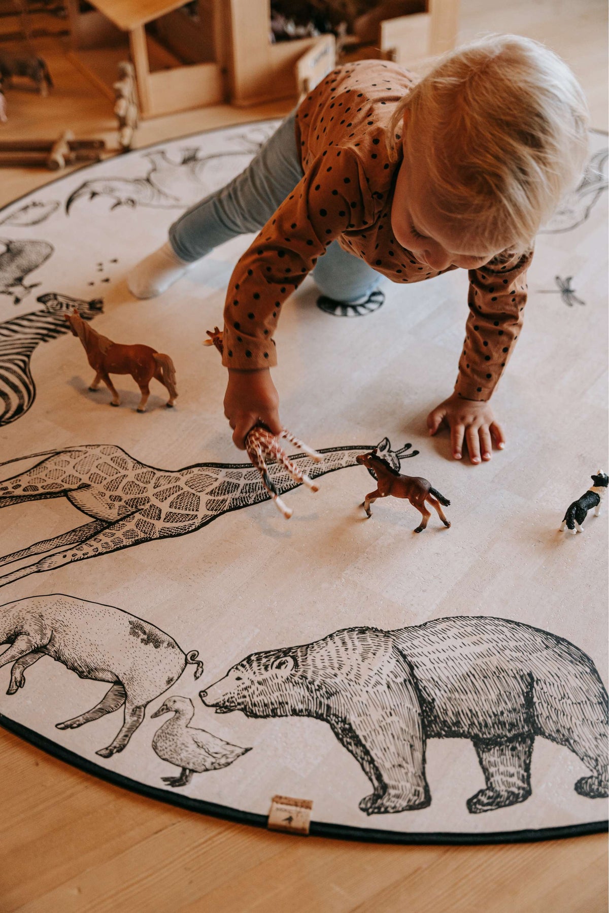 Kork Kinderteppich Arche Noah Rund