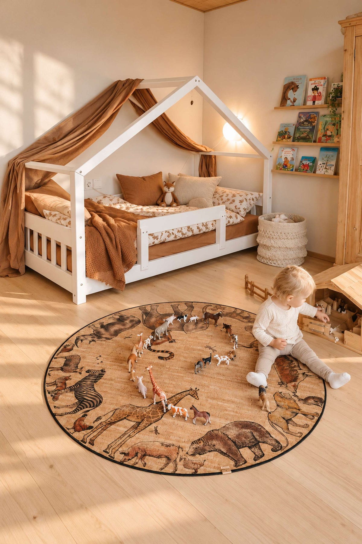 Kork Kinderteppich Arche Noah Rund