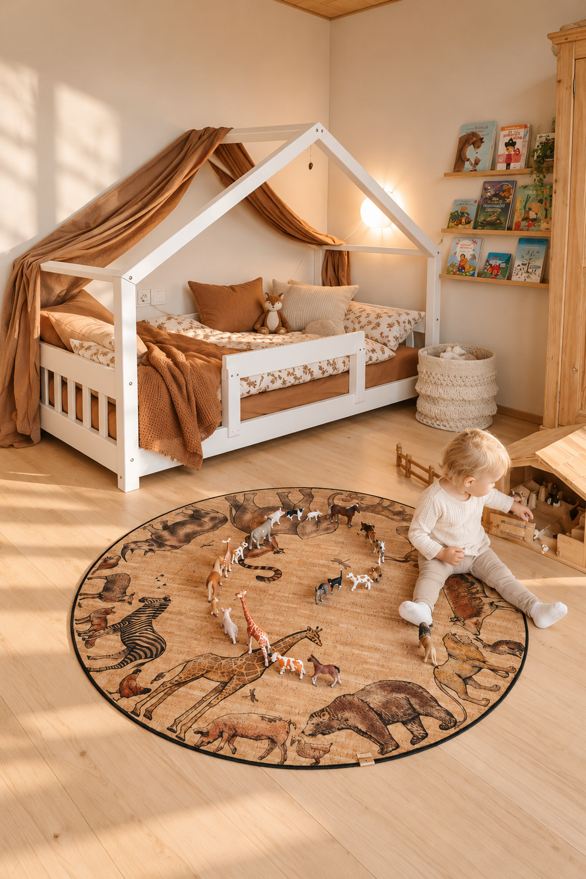 Kork Kinderteppich Arche Noah Rund