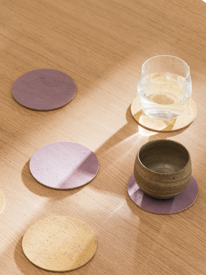 Set of 6 Cork Glass Coasters