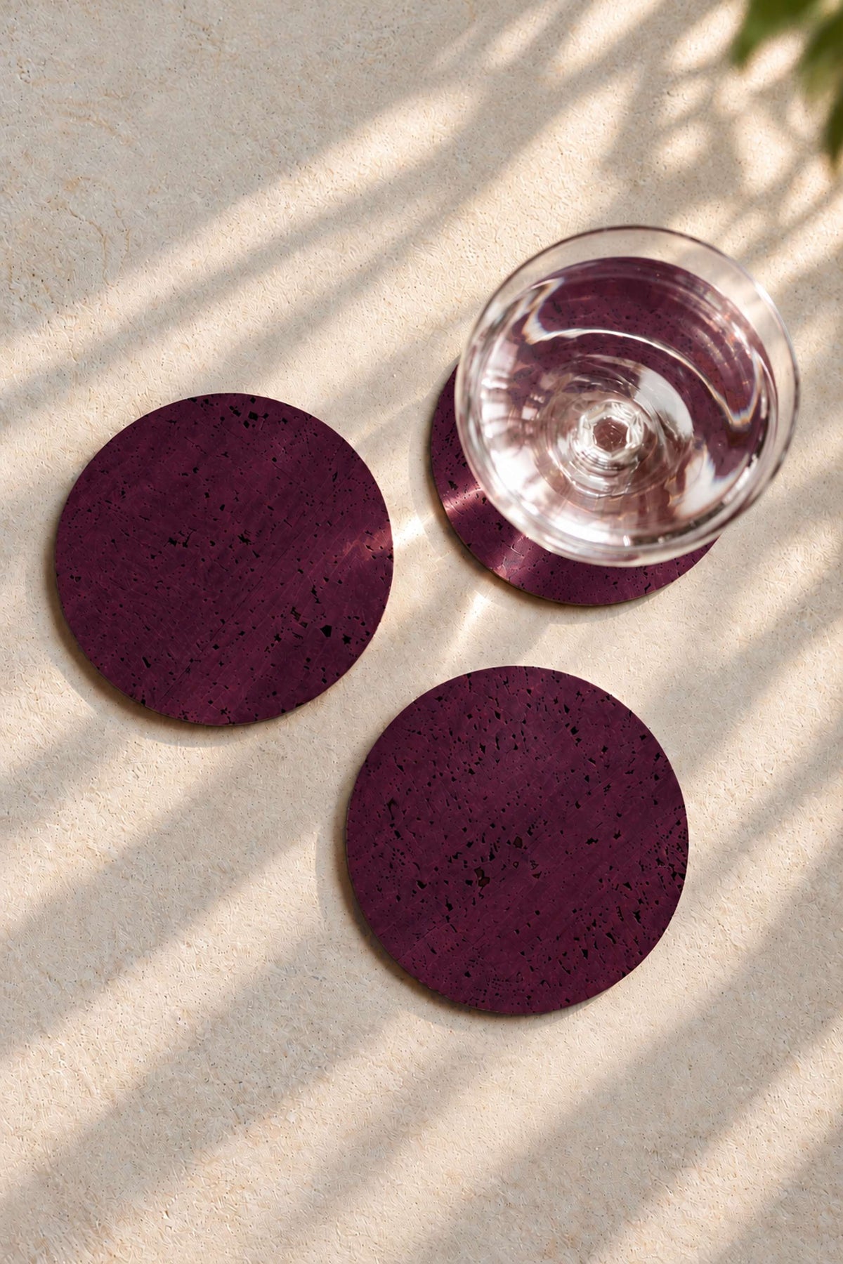 Set of 6 Cork Glass Coasters