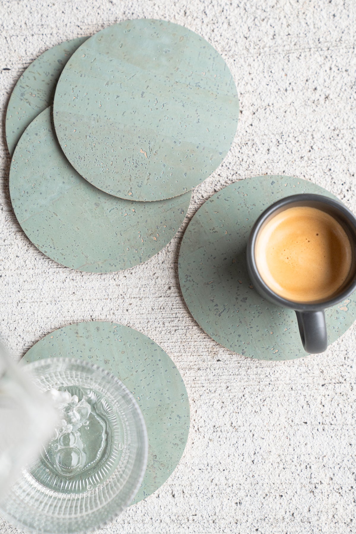 Set of 6 Cork Glass Coasters