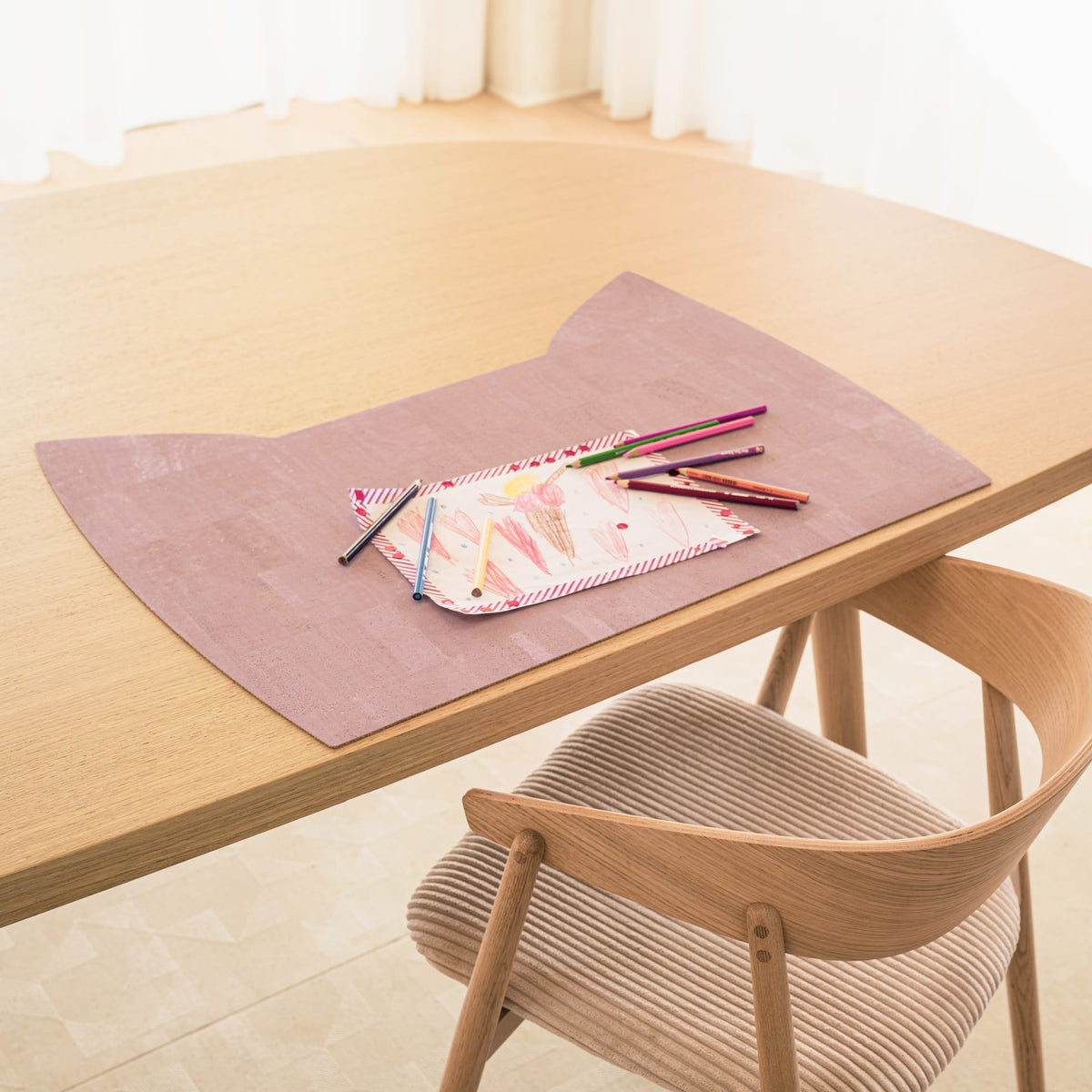 Cork coloring pad / desk pad for children Creative Cat