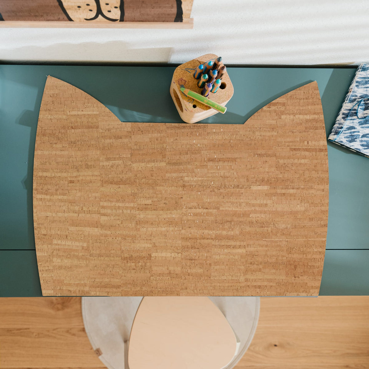 Kork Malunterlage / Schreibtischunterlage für Kinder Creative Cat