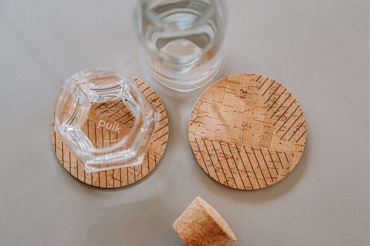 6er Set Kork Glasuntersetzer Broken Stripes